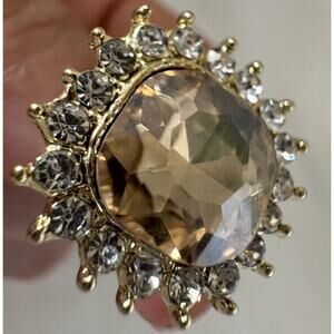 Women’s Silver Stud Earring Rhinestone Cluster NWT Gold Cream Formal Prom